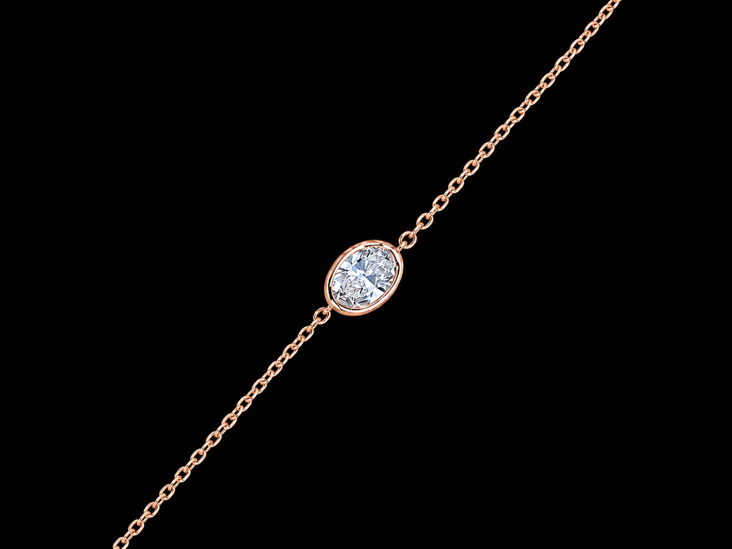 14K White Gold Oval Solitaire Lab-Grown Diamond Bracelet – 0.53 CT