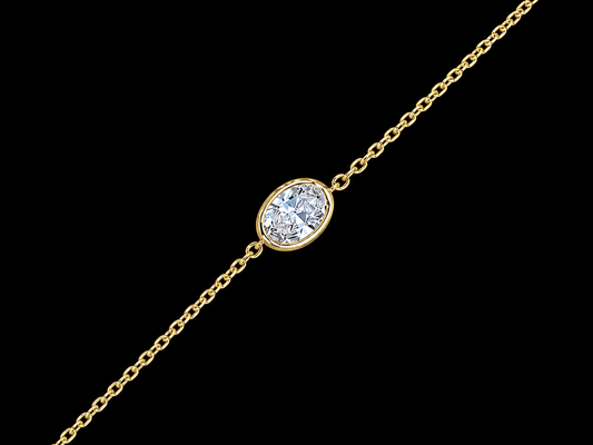 BRACELET EN OR JAUNE 14K AVEC 5 TRÈFLES DE DIAMANTS