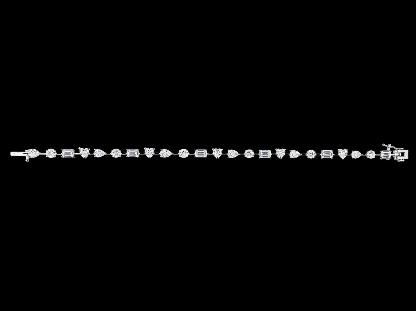 14K Gold 5.68 CT Lab-Grown Multi-Shape Diamond Tennis Bracelet – VS/VVS – 7"