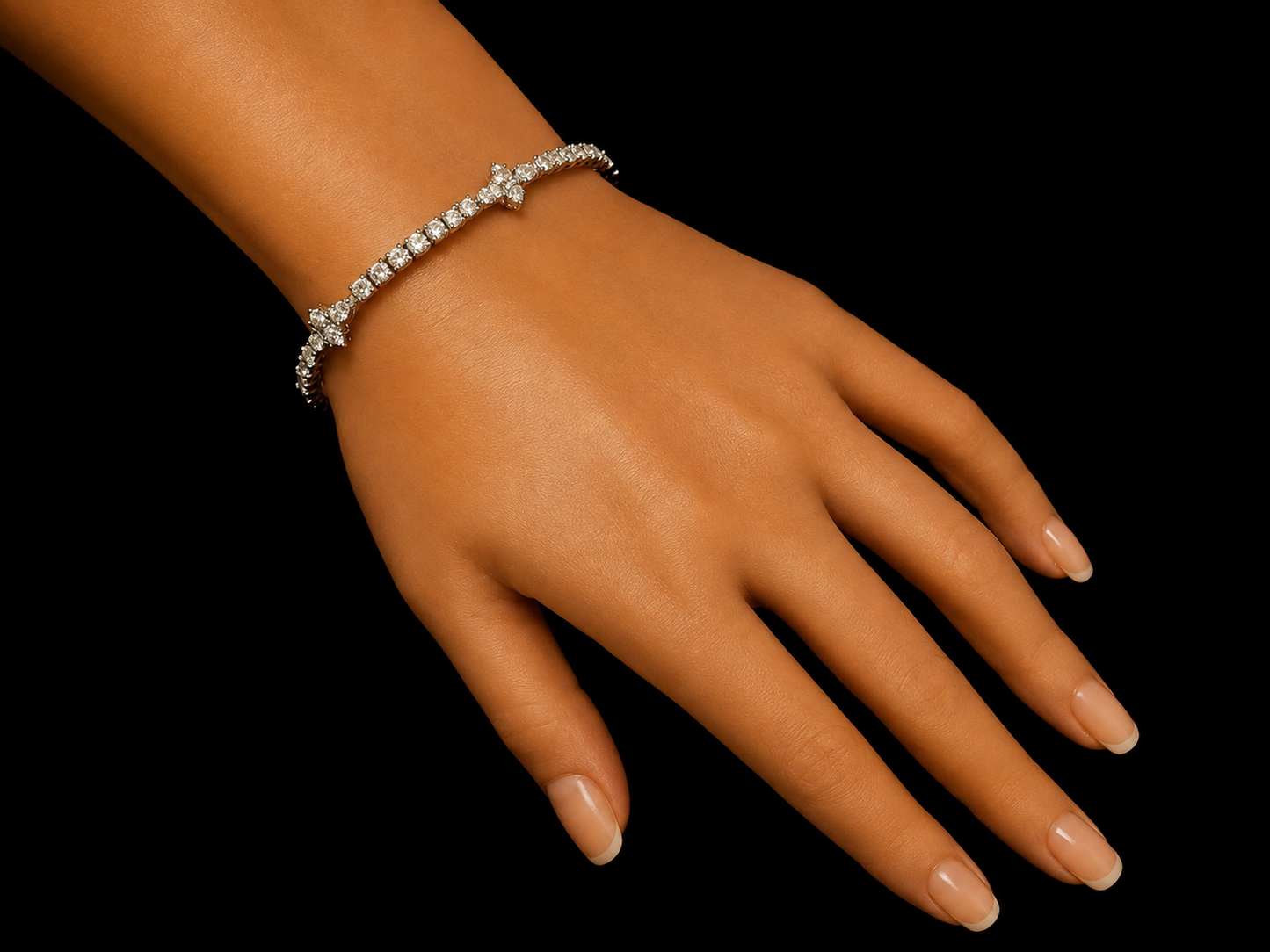 14K Gold 5.66 CTW Lab-Grown Diamond Marquise &amp; Pear Station Tennis Bracelet – 7"
