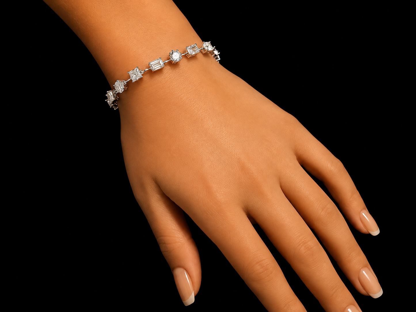 14K Gold 10.73 CTW Lab-Grown Mixed-Cut Diamond Tennis Bracelet – 7"