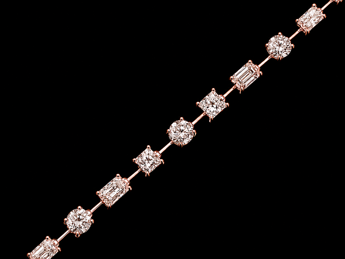 14K Gold 10.73 CTW Lab-Grown Mixed-Cut Diamond Tennis Bracelet – 7"