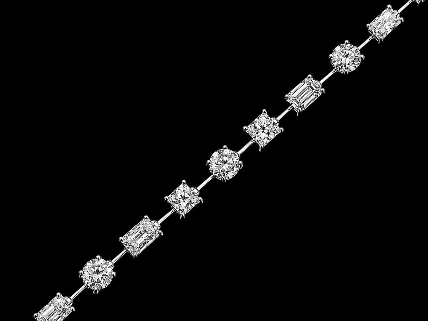 14K Gold 10.73 CTW Lab-Grown Mixed-Cut Diamond Tennis Bracelet – 7"
