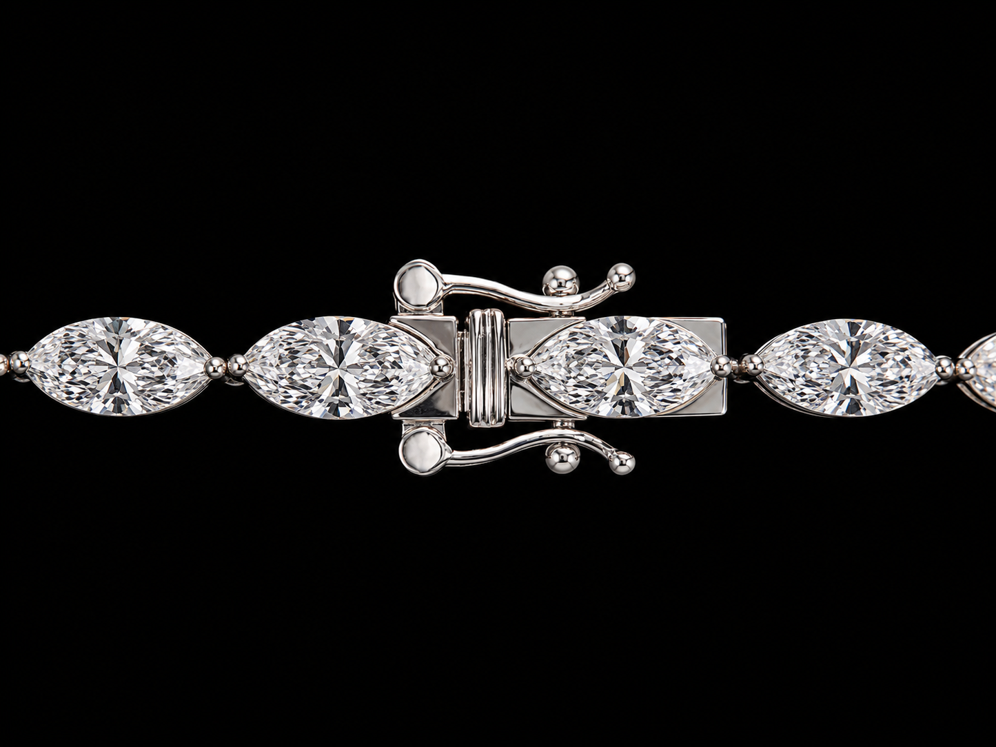 14K Gold 9.70 CTW Lab-Grown Marquise Diamond Tennis Bracelet – F+ VS–VVS – 7"