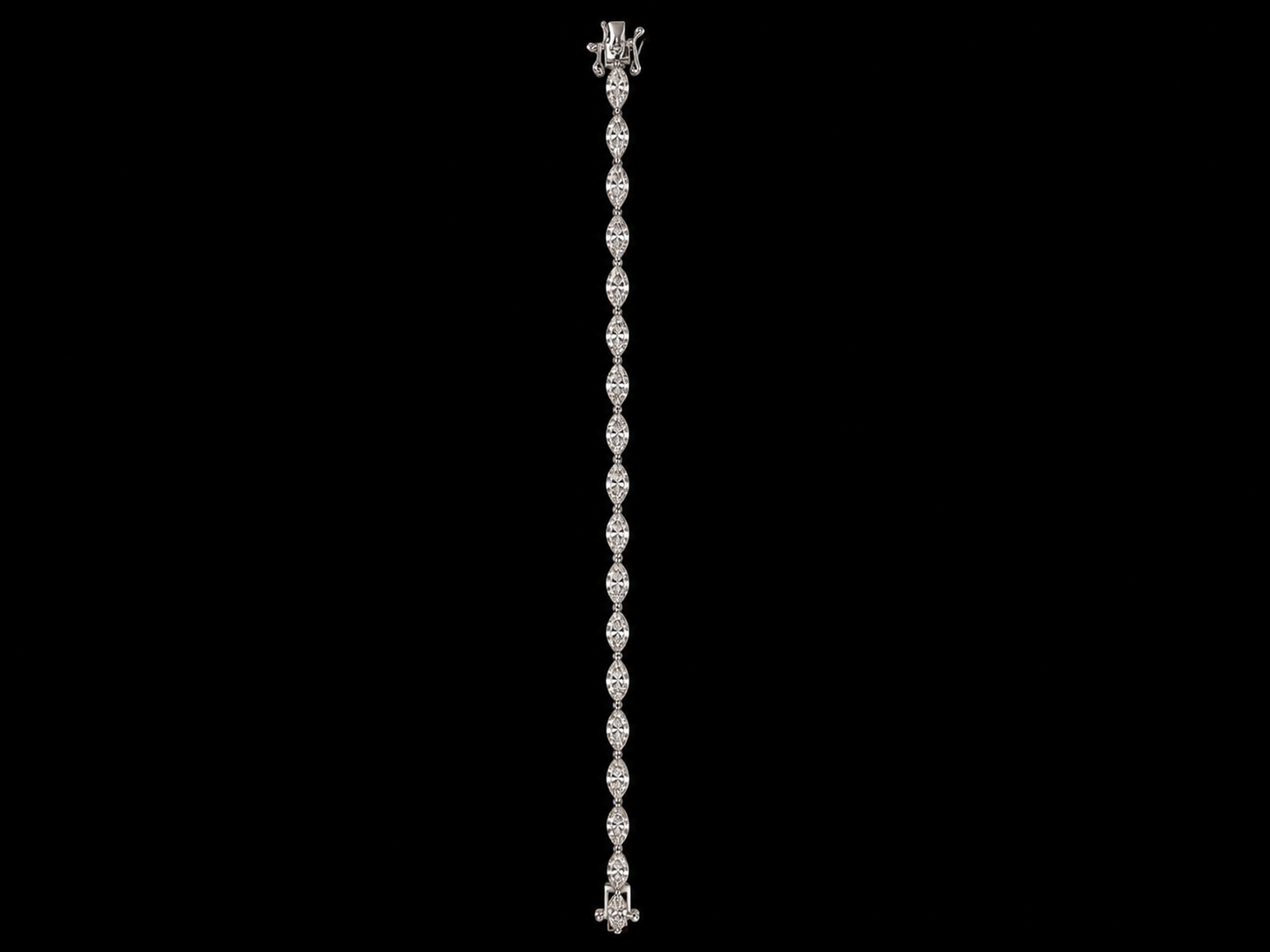 14K Gold 9.70 CTW Lab-Grown Marquise Diamond Tennis Bracelet – F+ VS–VVS – 7"
