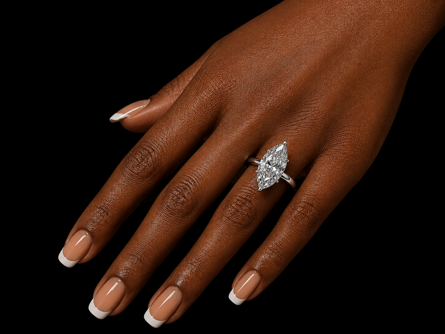 4.06 CT Marquise Lab-Grown Diamond Engraved Engagement Ring – E VVS2