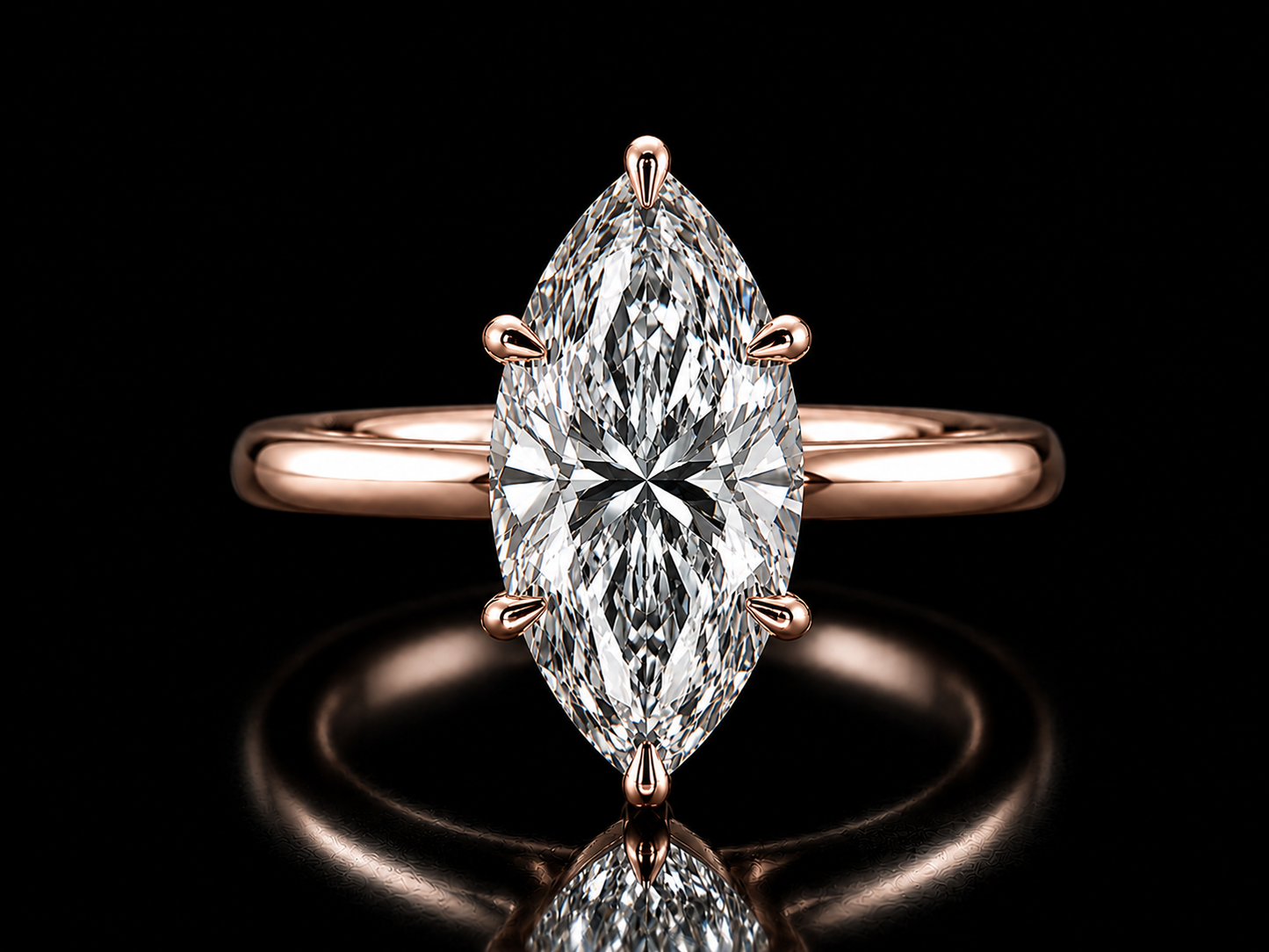 4.06 CT Marquise Lab-Grown Diamond Engraved Engagement Ring – E VVS2