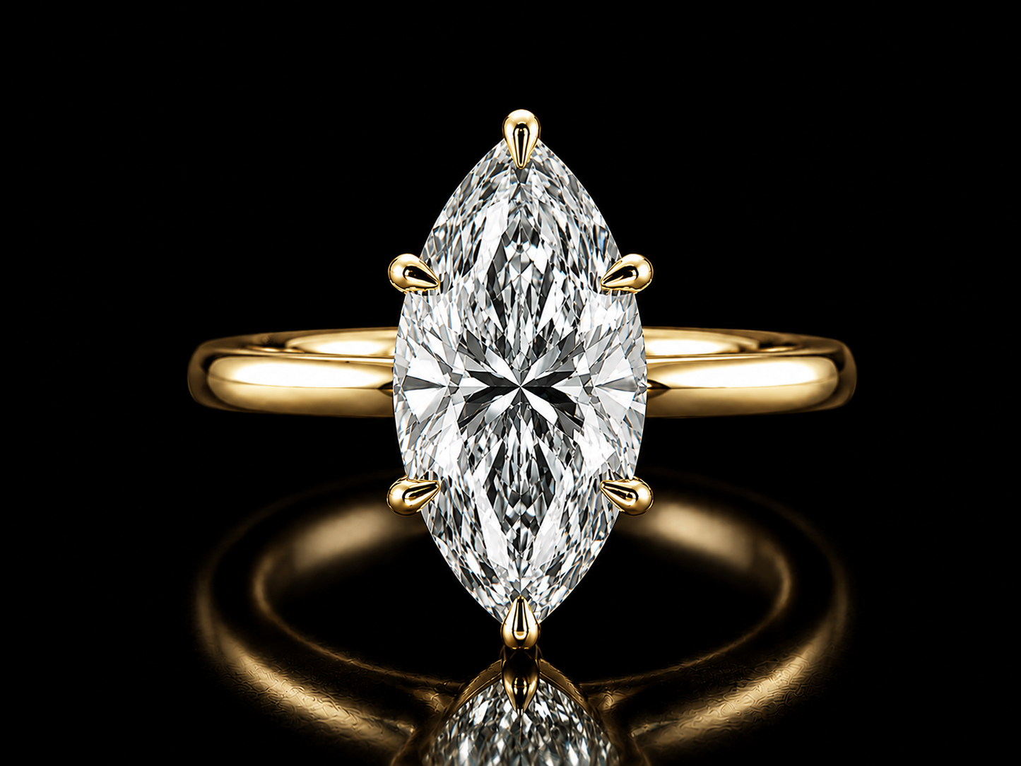 4.06 CT Marquise Lab-Grown Diamond Engraved Engagement Ring – E VVS2