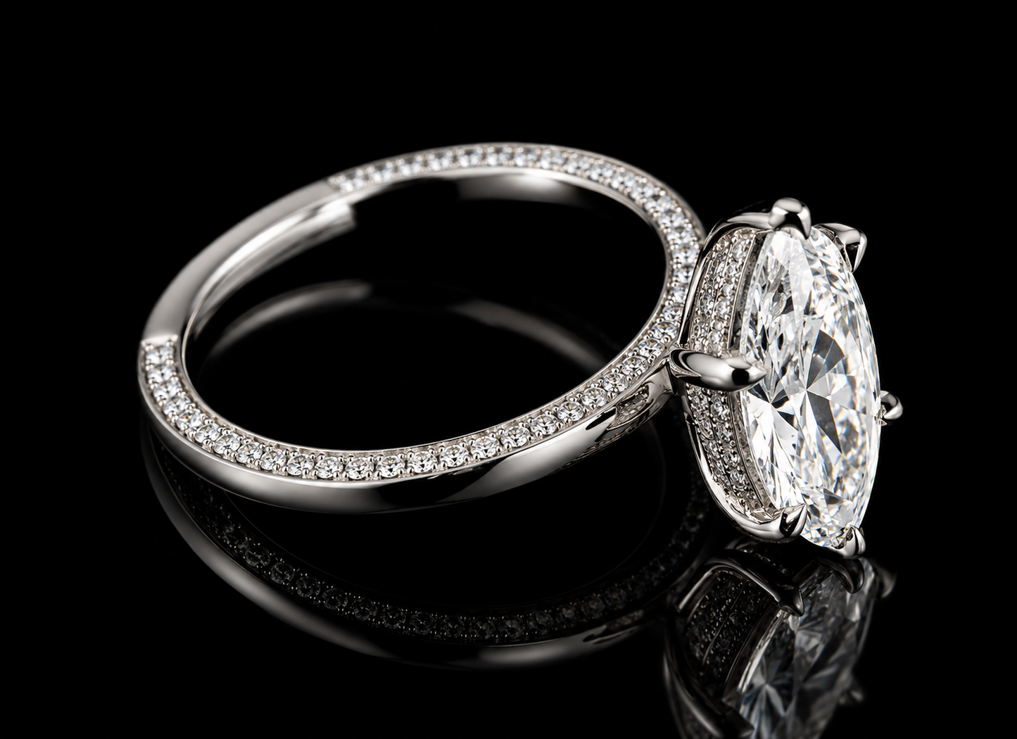 4.06 CT Marquise Lab-Grown Diamond Engraved Engagement Ring – E VVS2