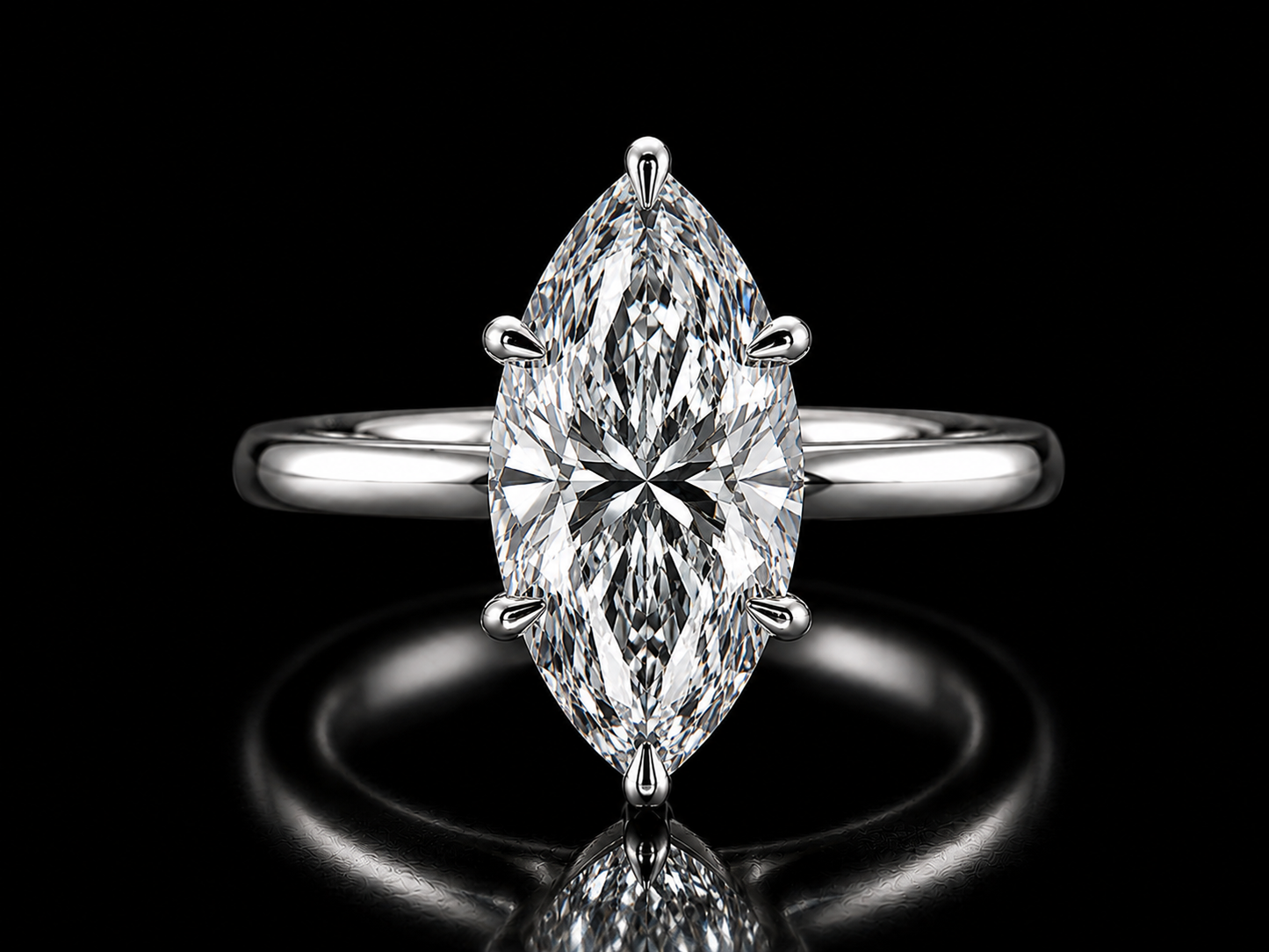 4.06 CT Marquise Lab-Grown Diamond Engraved Engagement Ring – E VVS2