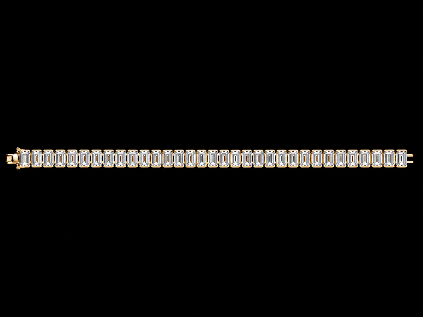 14K Yellow Gold Emerald-Cut Lab-Grown Diamond Tennis Bracelet – 13.38 CT Angelica Jewellers