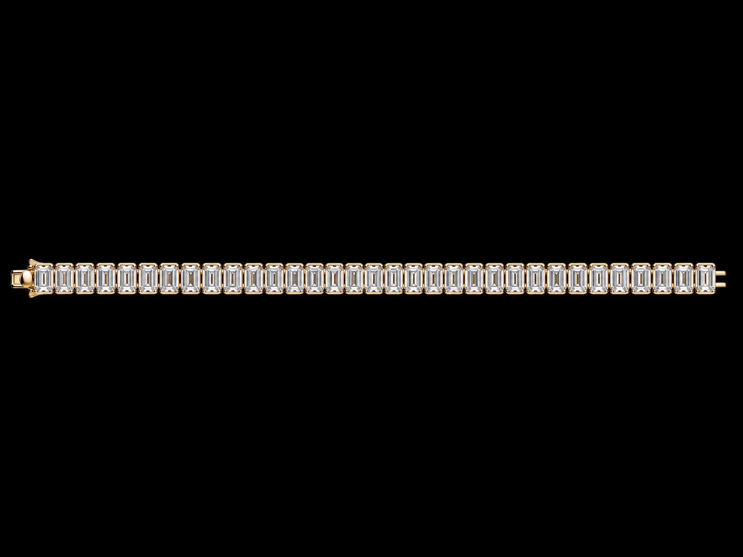 14K Yellow Gold Emerald-Cut Lab-Grown Diamond Tennis Bracelet – 13.38 CT Angelica Jewellers