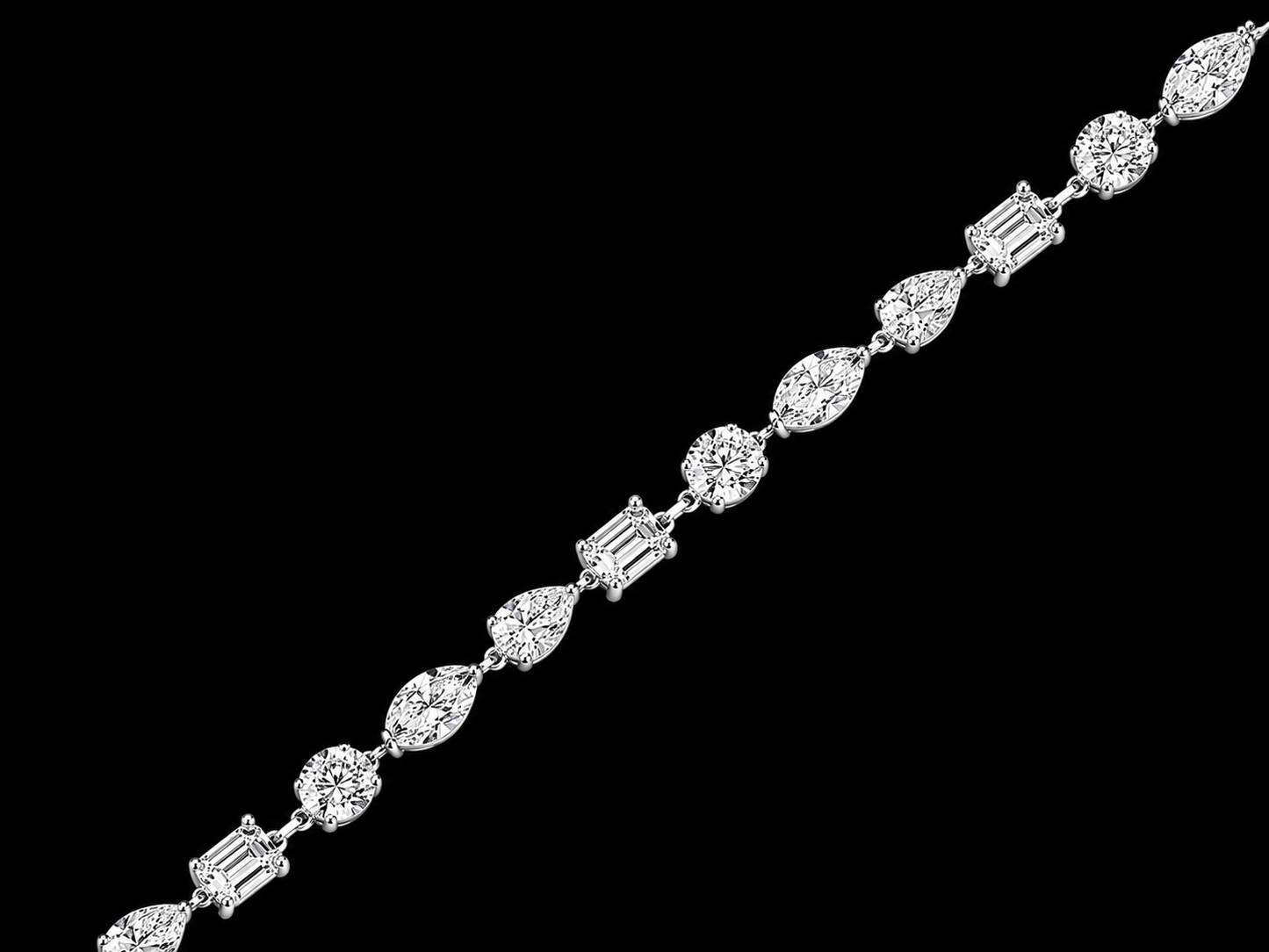 14K WHITE GOLD 3.70MM VVS-VS F+ LAB DIAMOND TENNIS BRACELET Angelica Jewellers