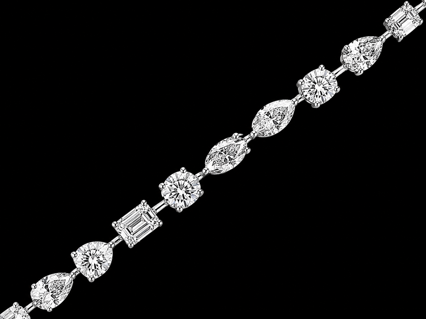 14K WHITE GOLD 3.70MM VVS-VS F+ LAB DIAMOND TENNIS BRACELET Angelica Jewellers