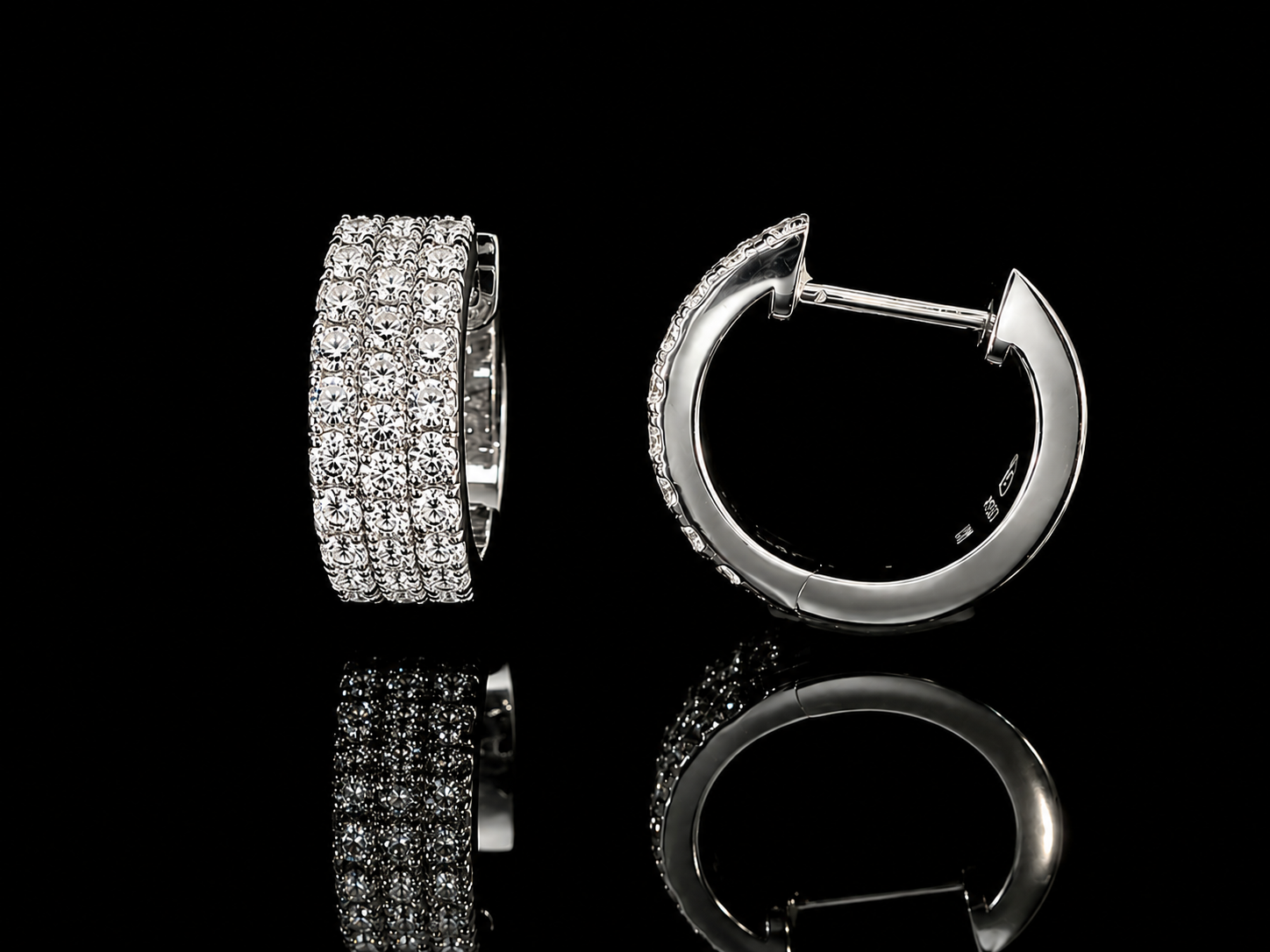 14K White Gold Diamond Hoop Earrings – Signature Collection Angelica Jewellers