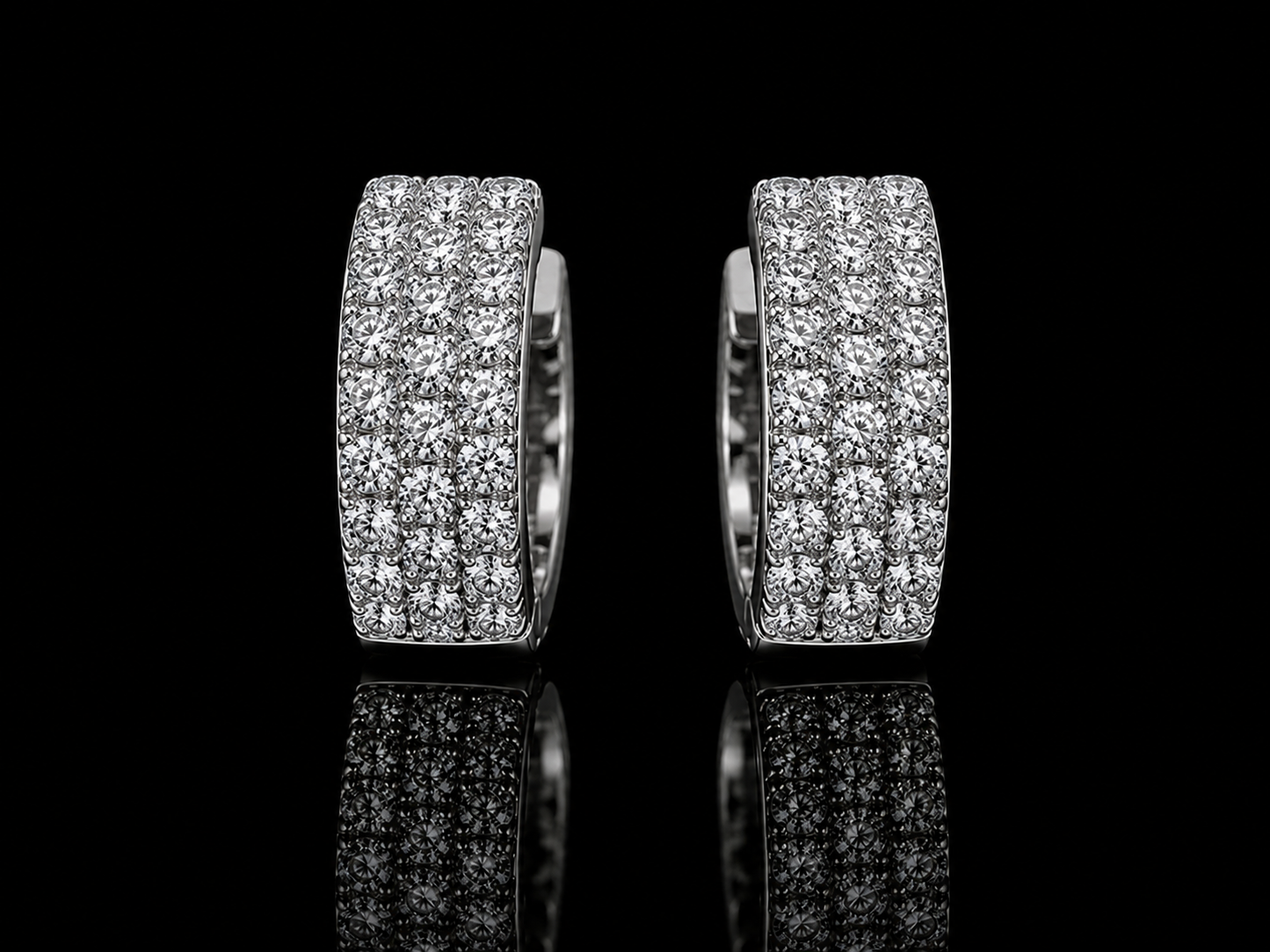 14K White Gold Diamond Hoop Earrings – Signature Collection Angelica Jewellers