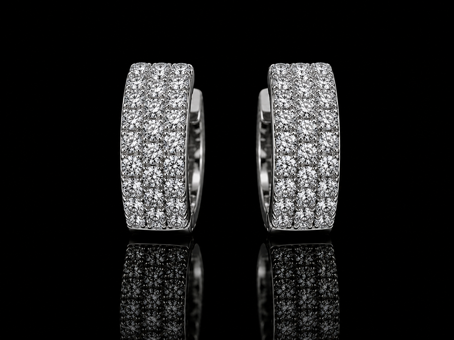 14K White Gold Diamond Hoop Earrings – Signature Collection Angelica Jewellers