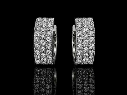 14K White Gold Diamond Hoop Earrings – Signature Collection Angelica Jewellers