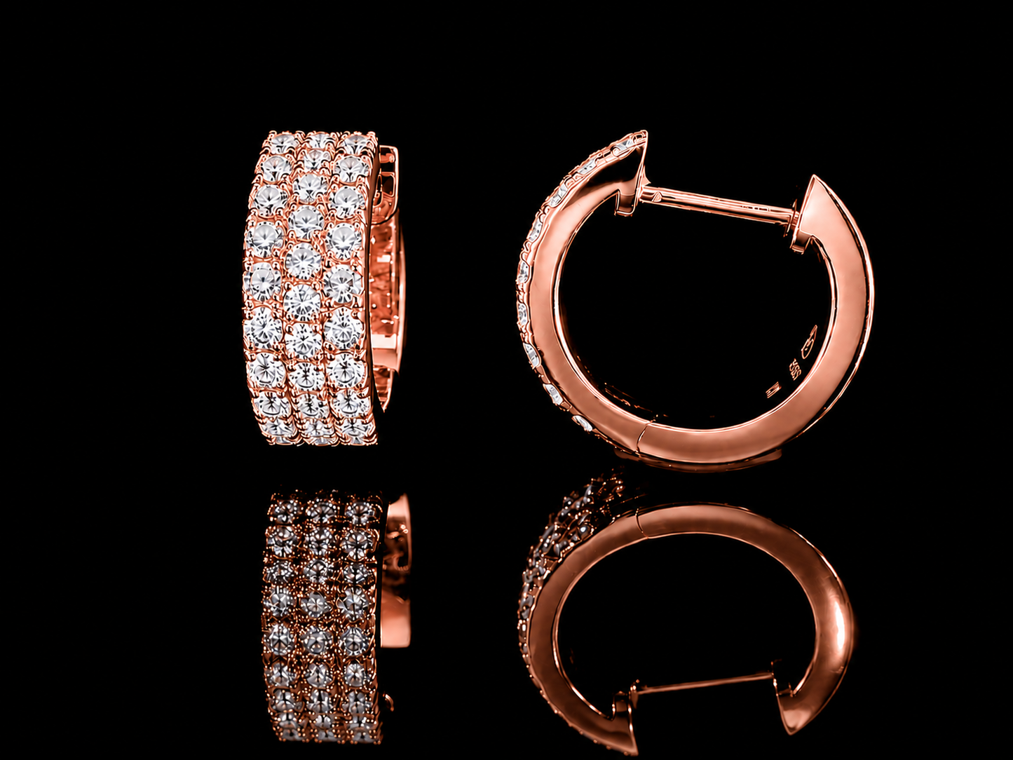 14K Rose Gold Diamond Hoop Earrings – Signature Collection Angelica Jewellers