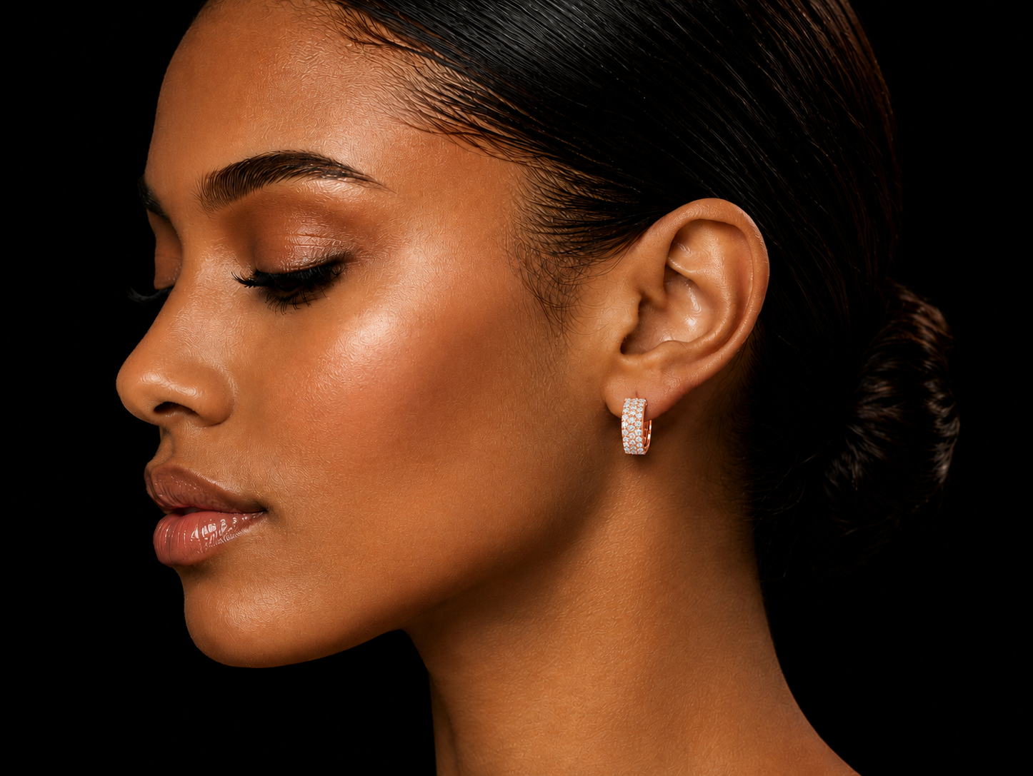 14K Rose Gold Diamond Hoop Earrings – Signature Collection Angelica Jewellers