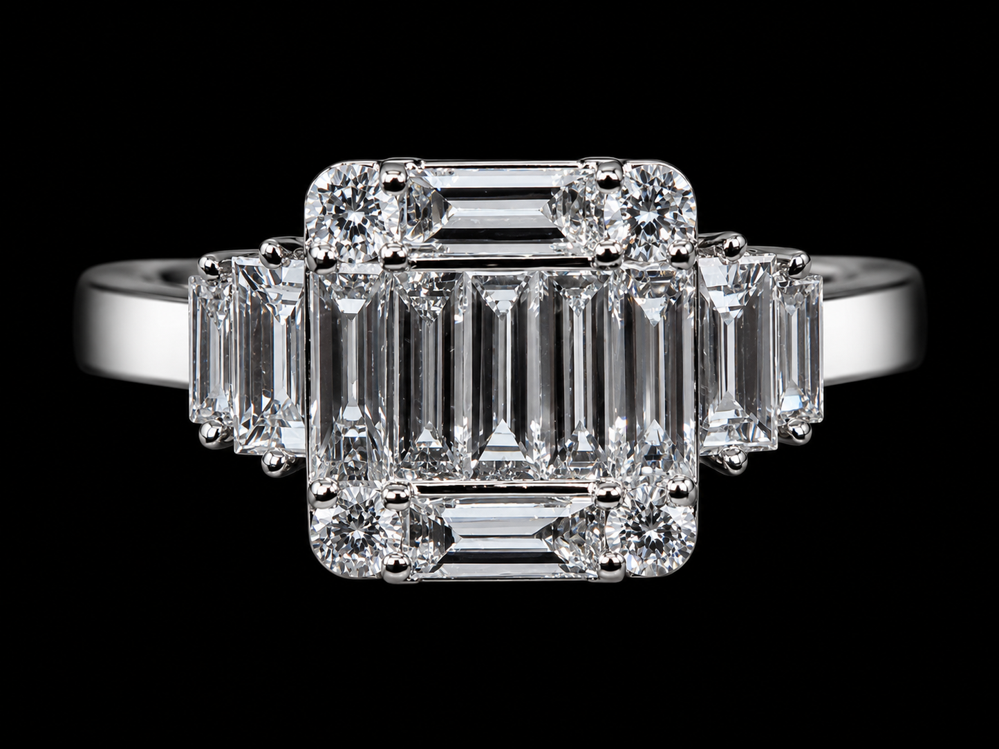 18K WHITE GOLD NATURAL DIAMOND TRILOGY ENGAGEMENT RING – 1.00 CT Angelica Jewellers