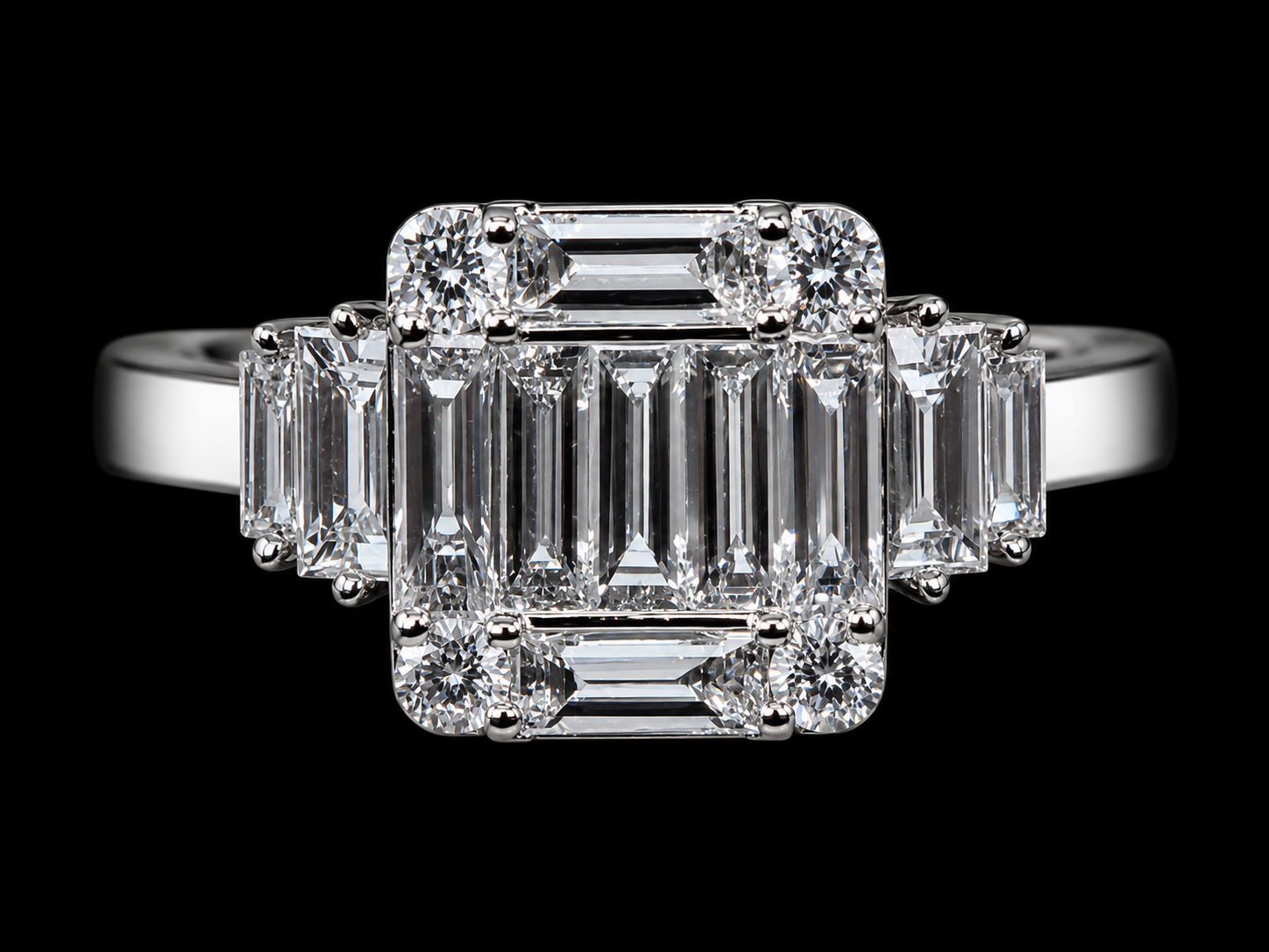 18K WHITE GOLD NATURAL DIAMOND TRILOGY ENGAGEMENT RING – 1.00 CT Angelica Jewellers