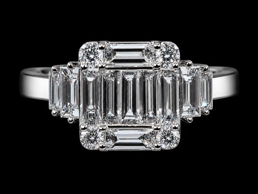 18K WHITE GOLD NATURAL DIAMOND TRILOGY ENGAGEMENT RING – 1.00 CT Angelica Jewellers