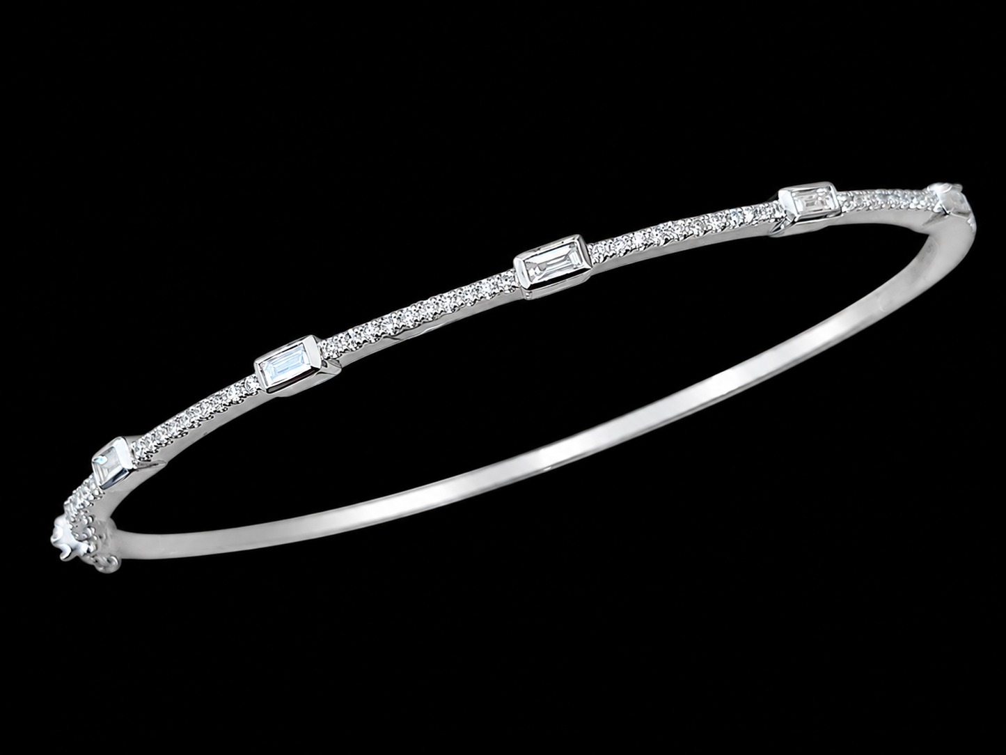 14K WHITE GOLD DIAMOND BANGLE – 0.27 CT Angelica Jewellers
