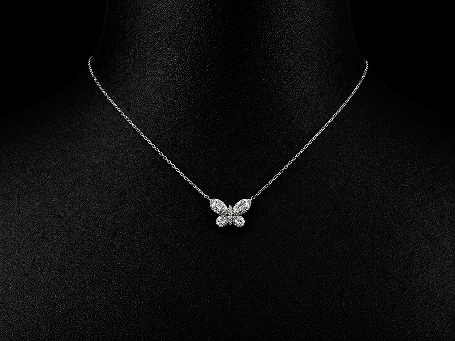 14K White Gold Diamond Butterfly Necklace Angelica Jewellers