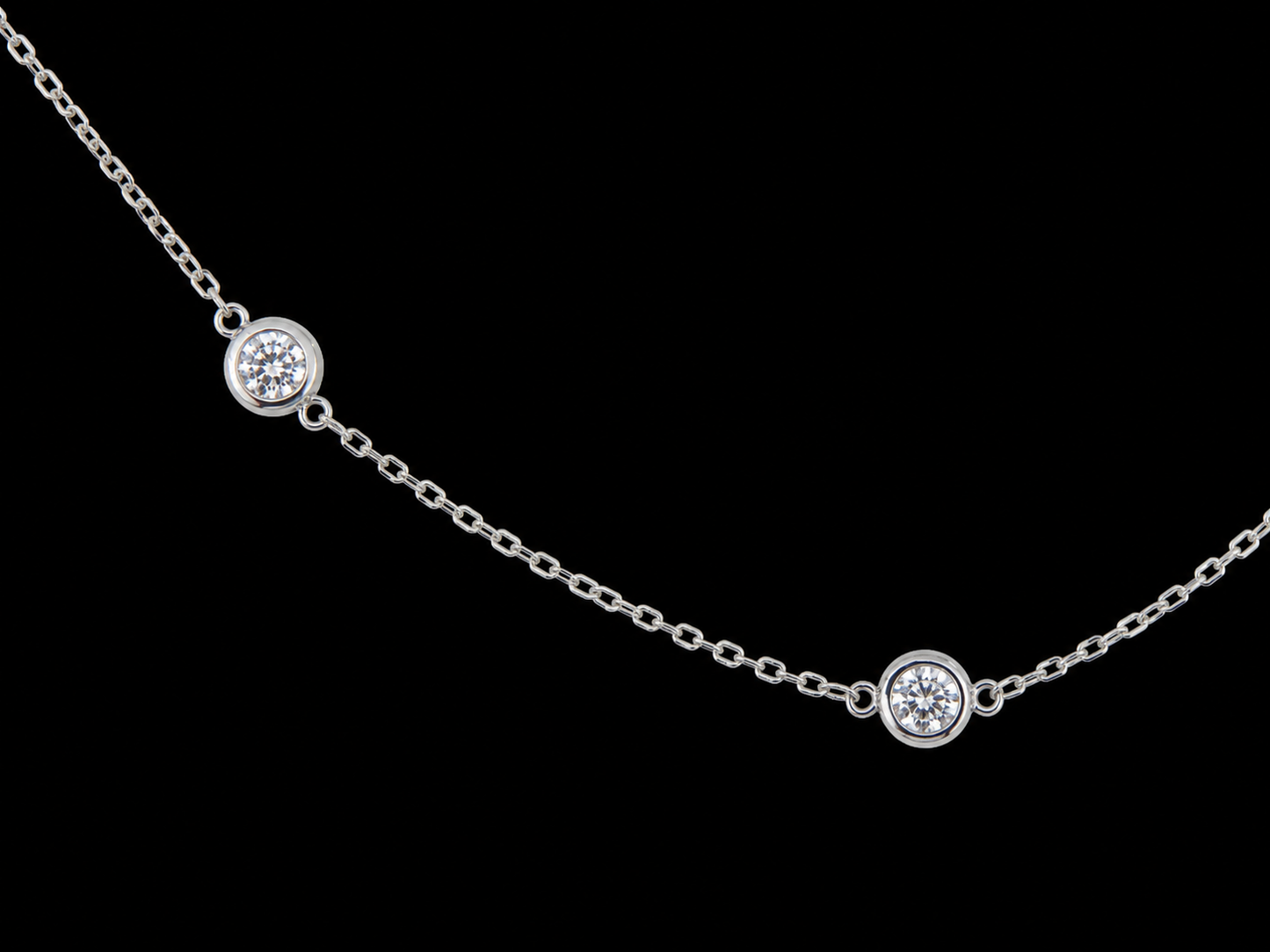 14K WHITE GOLD LAB-GROWN DIAMOND STATION NECKLACE – 1.75 CT Angelica Jewellers