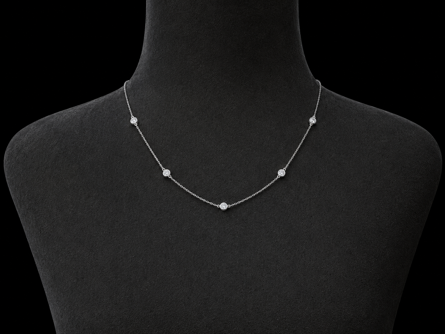 14K WHITE GOLD LAB-GROWN DIAMOND STATION NECKLACE – 1.75 CT Angelica Jewellers