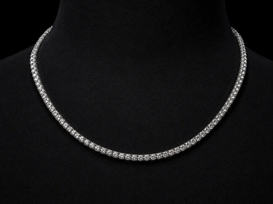 14K White Gold Lab-Grown Diamond Tennis Necklace – 14.80 CT Angelica Jewellers