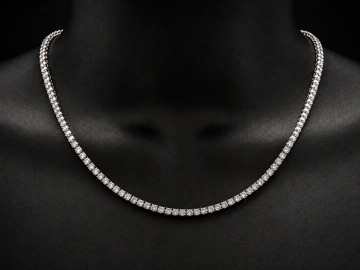 14K White Gold Lab-Grown Diamond Tennis Necklace – 14.80 CT Angelica Jewellers