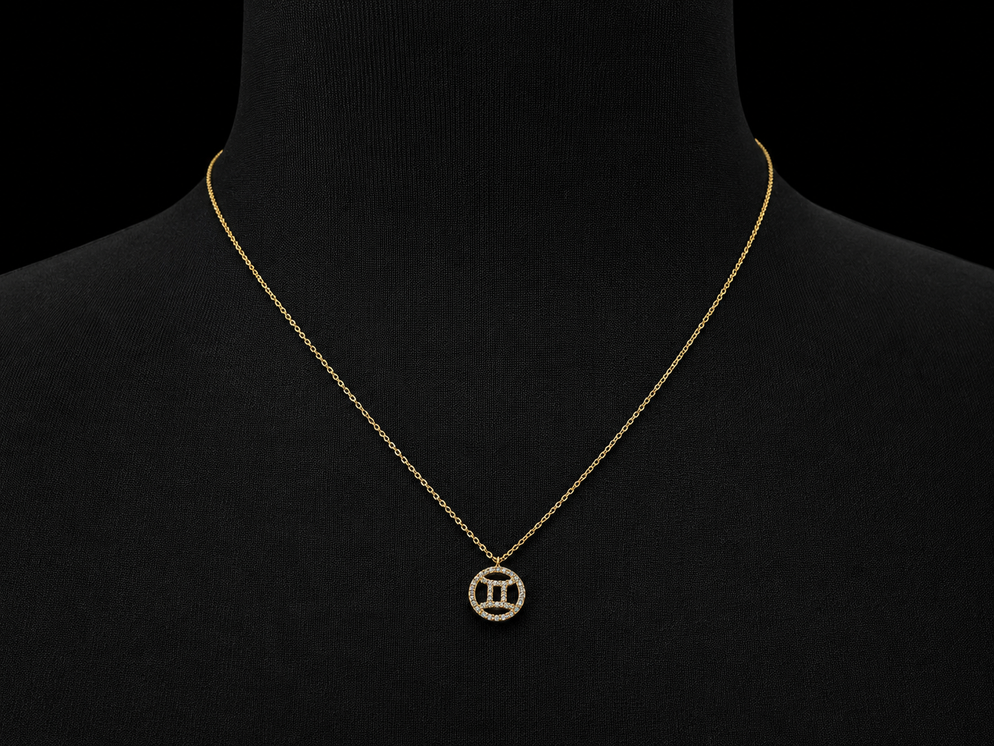14K Yellow Gold Gemini Zodiac Natural Diamond Necklace – 0.13 CT (Copy) Angelica Jewellers