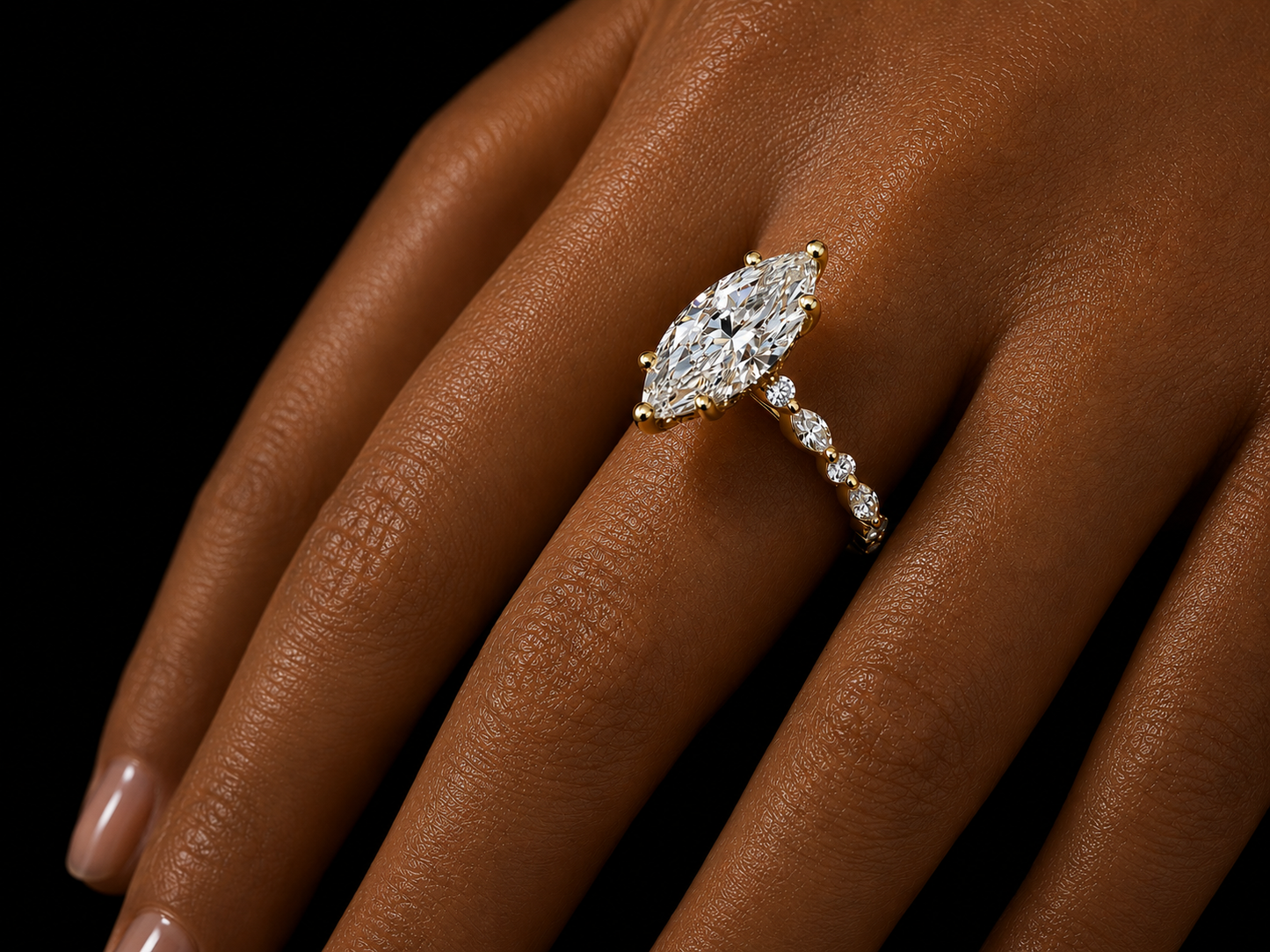 14K Yellow Gold Marquise Lab Diamond Engagement Ring – 2.99 CTW (Copy) Angelica Jewellers