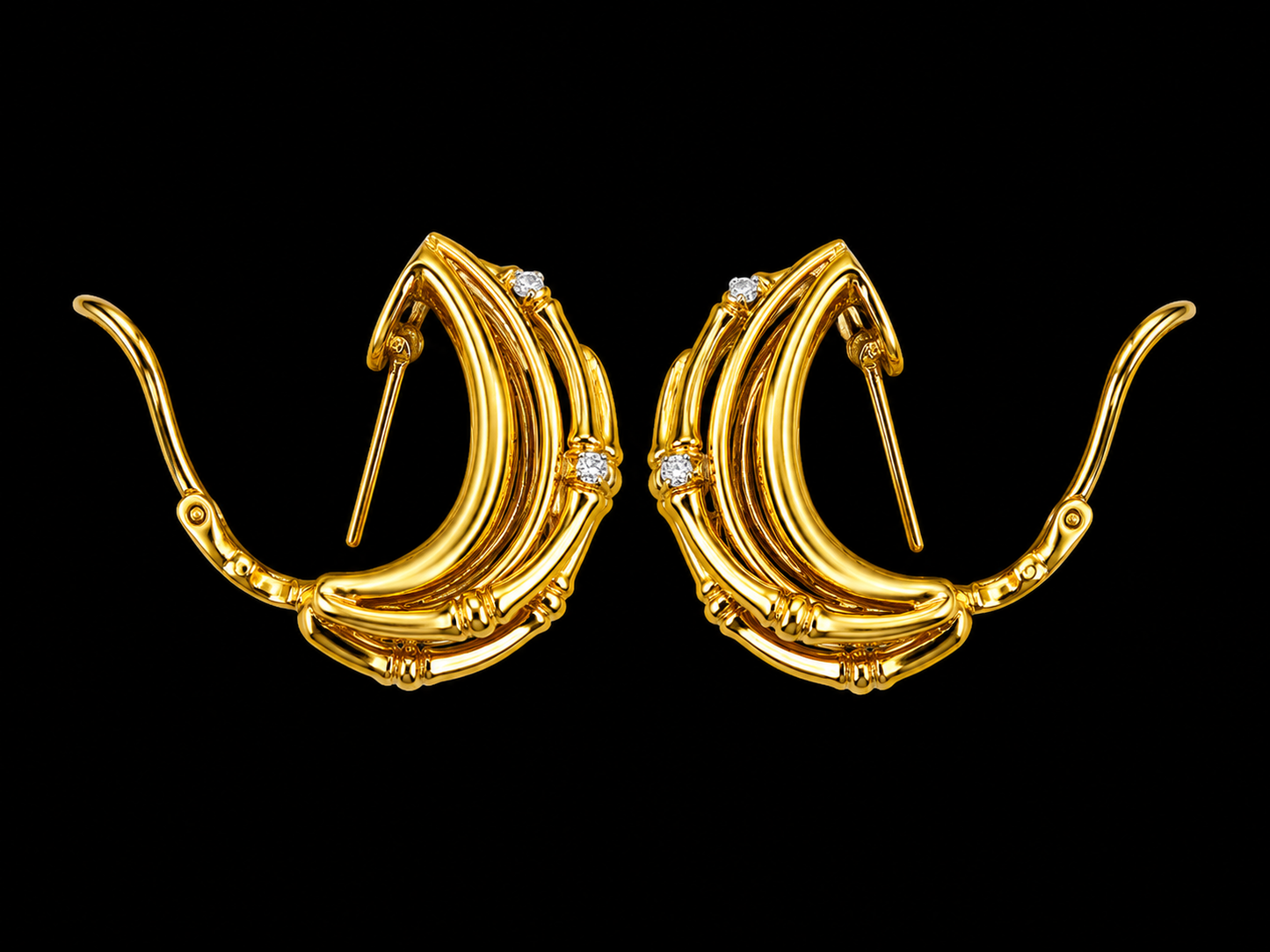 14KT Yellow Gold Inside-Out Diamond Hoop Earrings – 0.33 CT (Copy) superbell