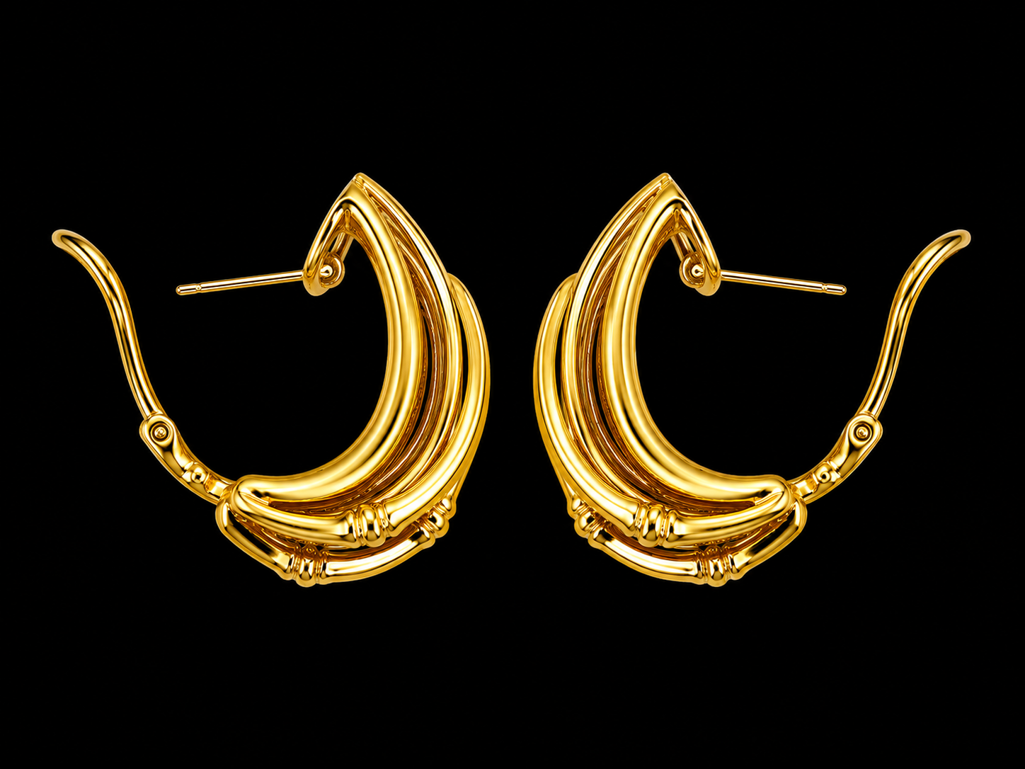 18K Yellow Gold Bold Interlace Diamond Hoop Earrings – 0.80 CTW VS E–F – 22 mm superbell