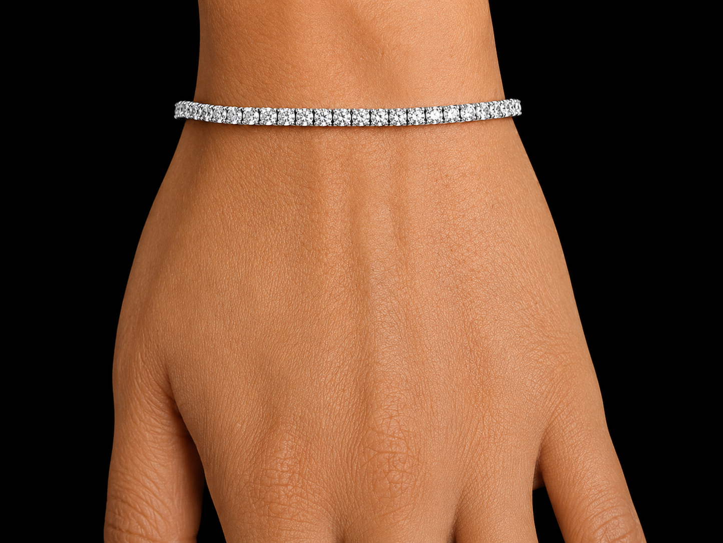 14K White Gold Lab-Grown Diamond Tennis Bracelet – 6.27 CTW VS/VVS DEF – 3.3 mm | 7.5" (Copy) Angelica Jewellers