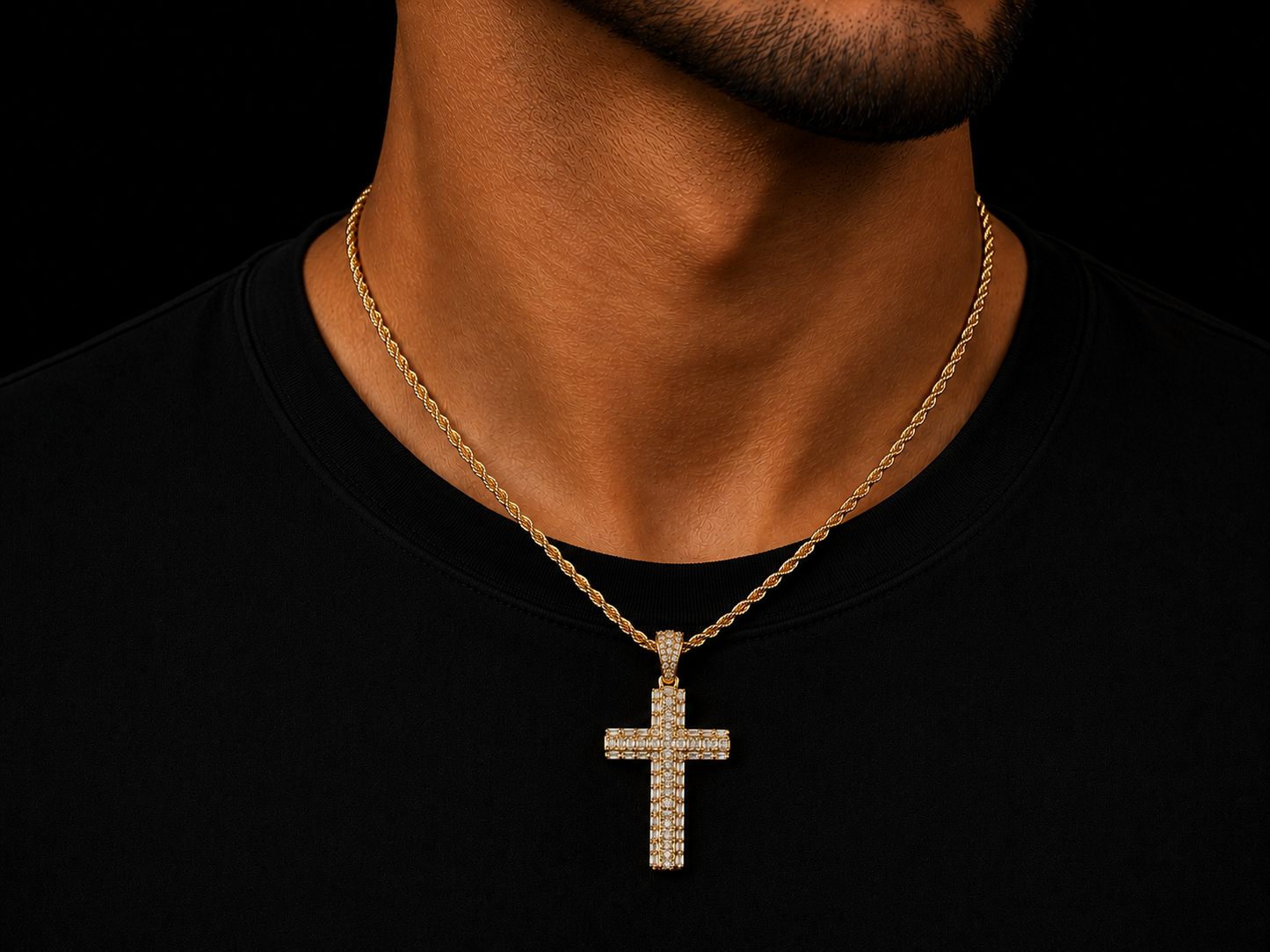 10K YELLOW GOLD DIAMOND CROSS PENDANT Angelica Jewellers