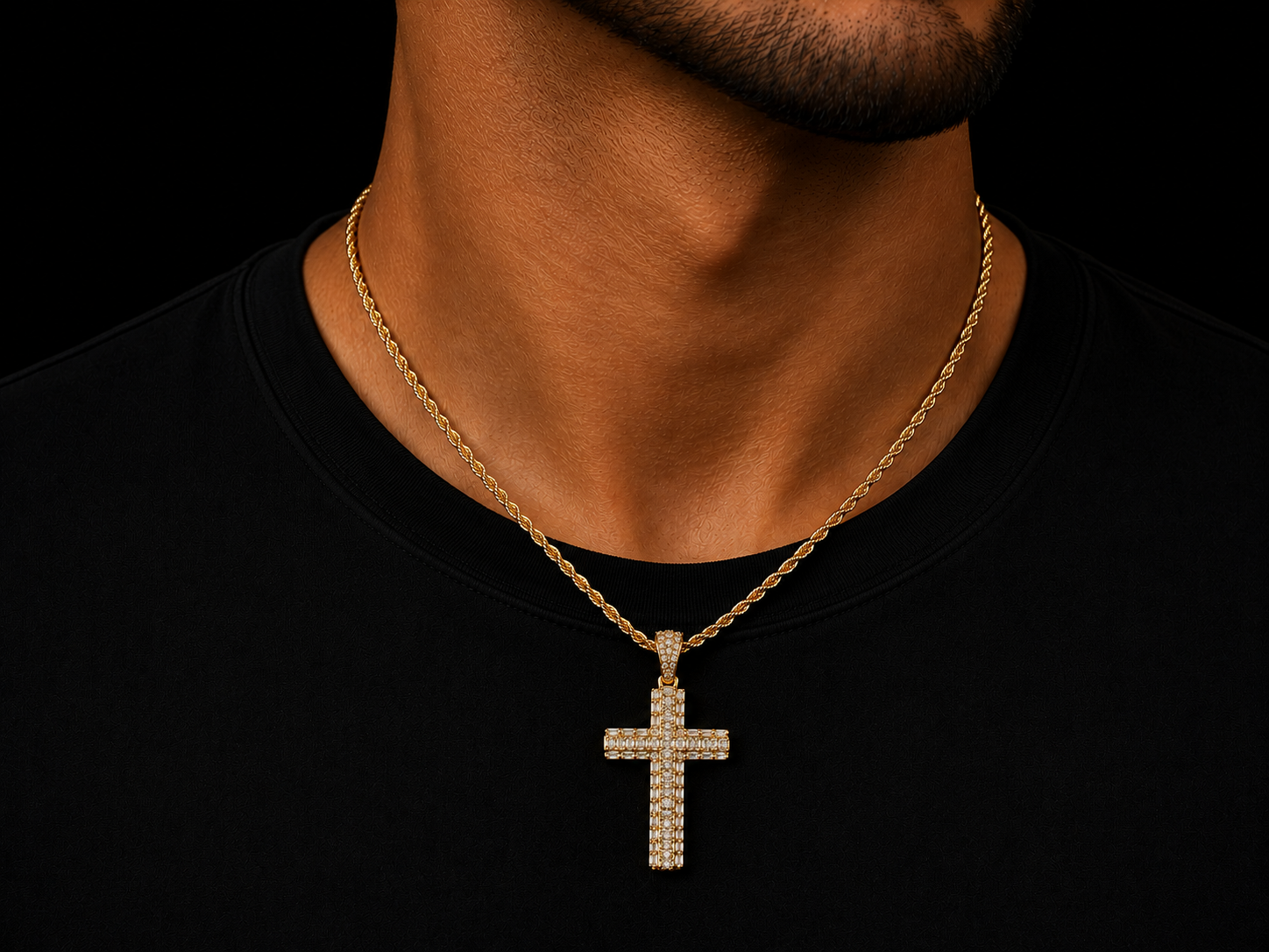 10K YELLOW GOLD DIAMOND CROSS PENDANT Angelica Jewellers