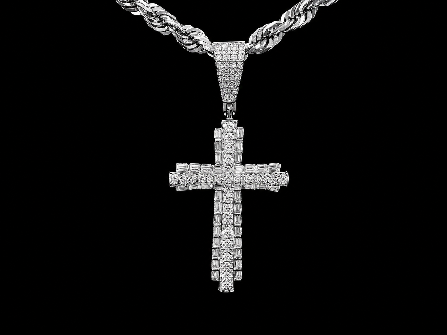 10K WHITE GOLD DIAMOND CROSS PENDANT Angelica Jewellers