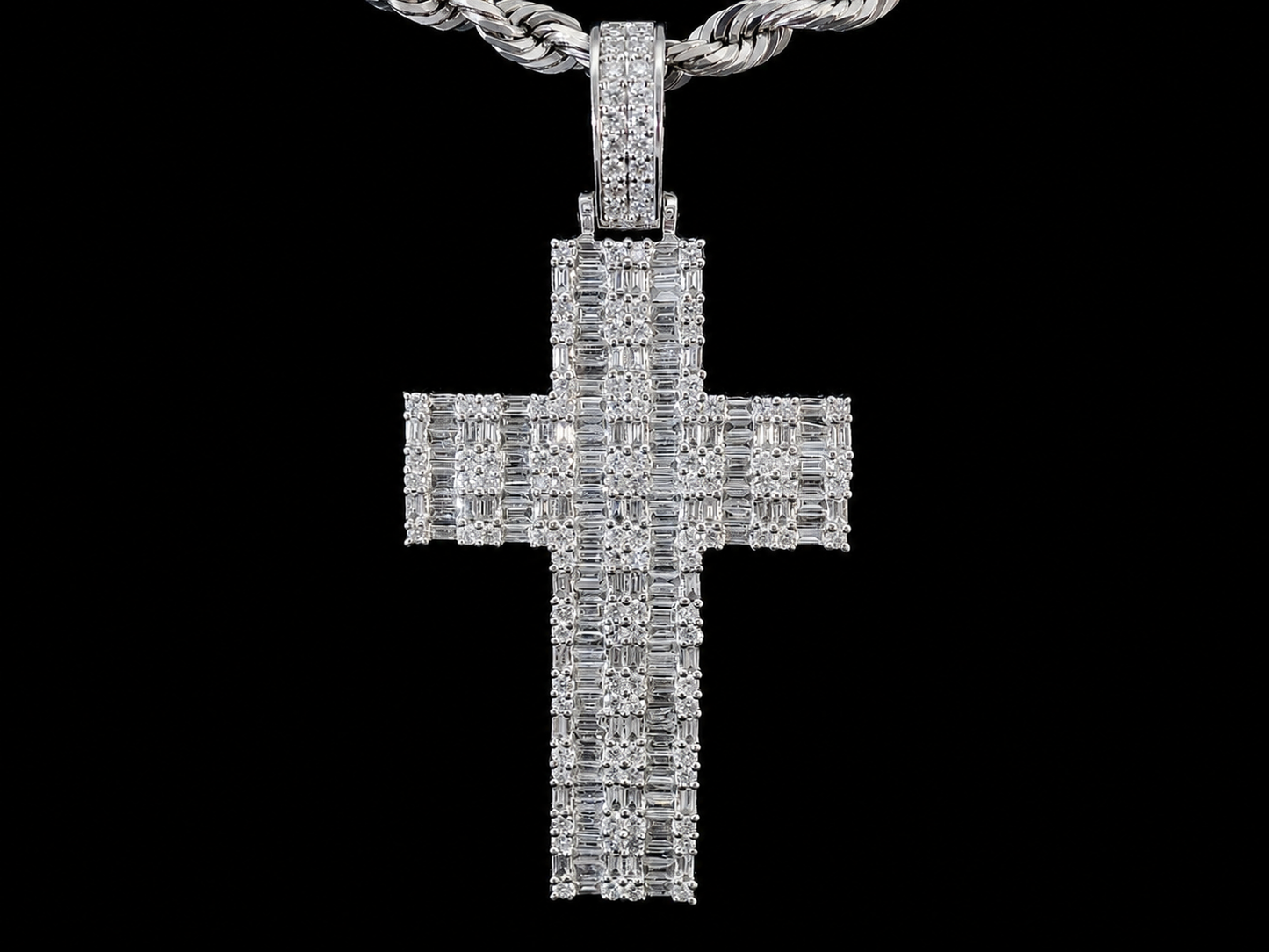 14K WHITE GOLD DIAMOND CROSS PENDANT Angelica Jewellers