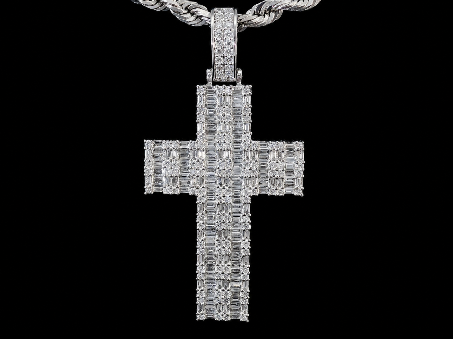 14K WHITE GOLD DIAMOND CROSS PENDANT Angelica Jewellers