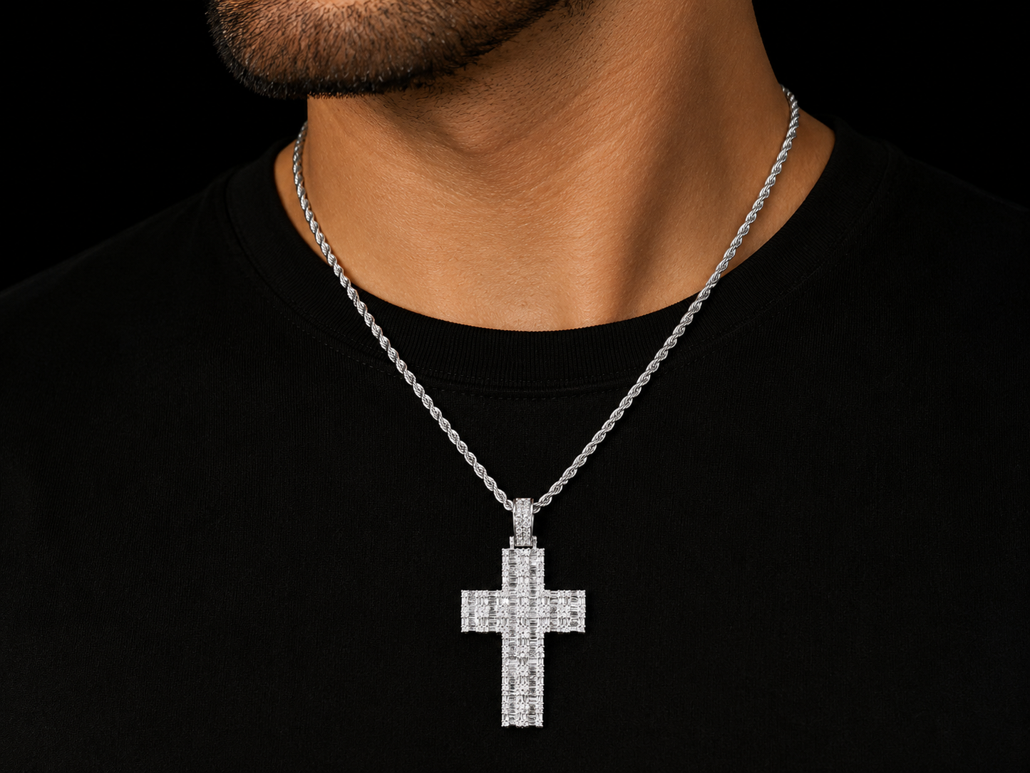 14K WHITE GOLD DIAMOND CROSS PENDANT Angelica Jewellers