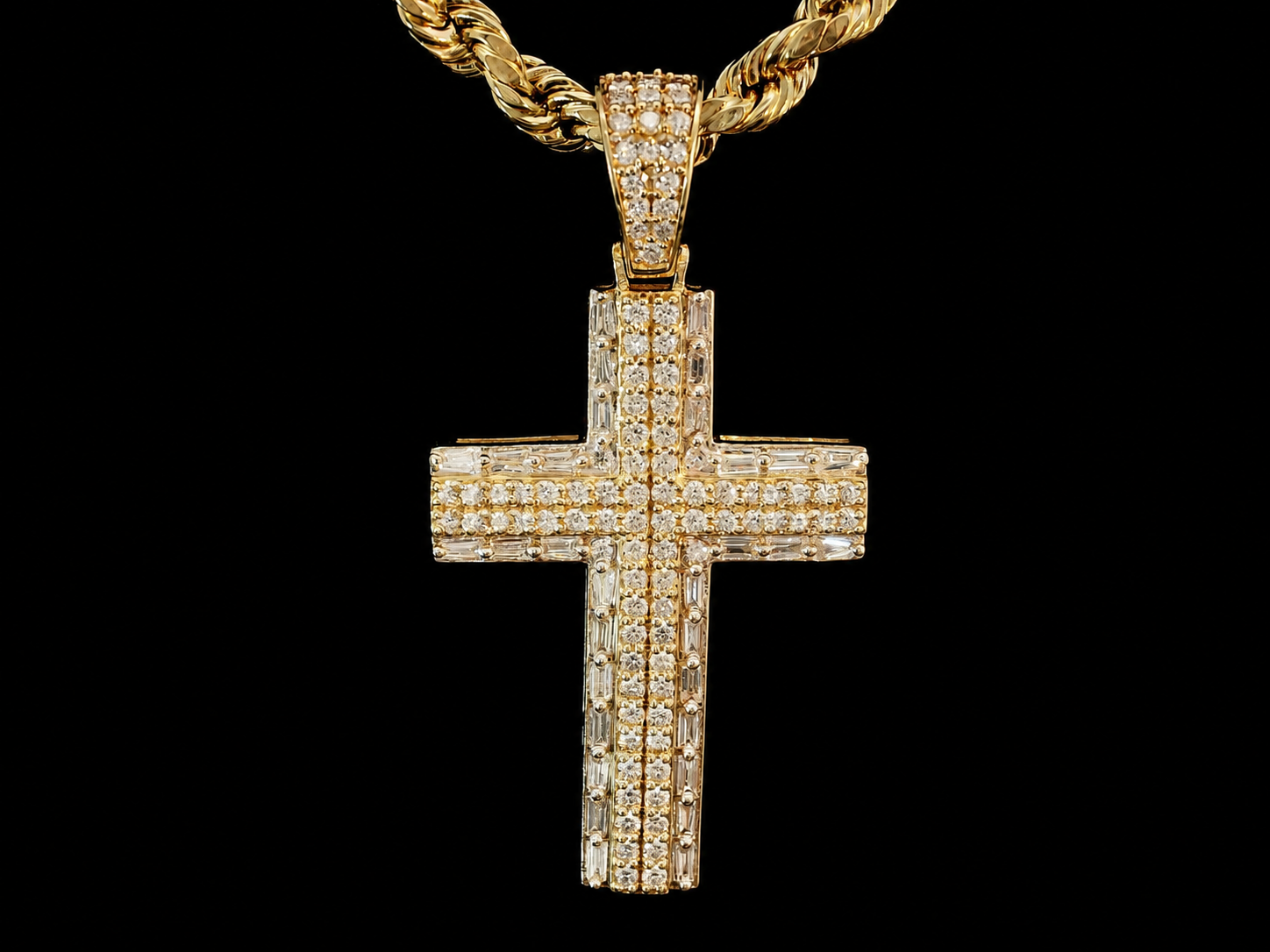 10K YELLOW GOLD DIAMOND CROSS PENDANT Angelica Jewellers