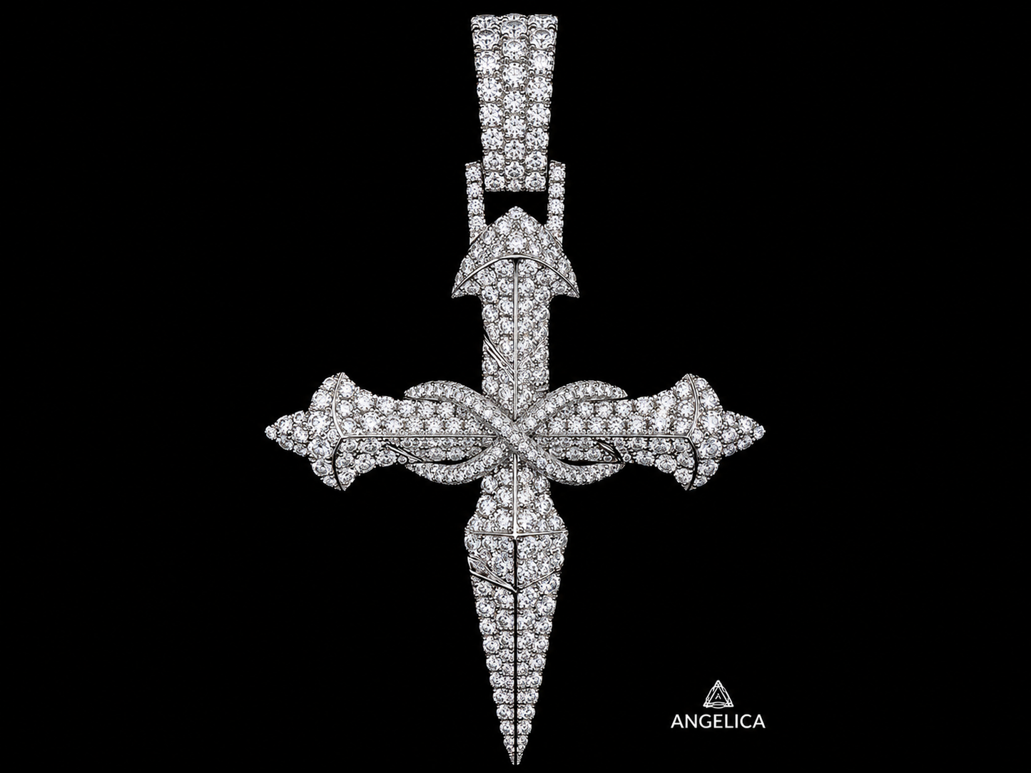 10K WHITE GOLD DIAMOND CROSS PENDANT Angelica Jewellers