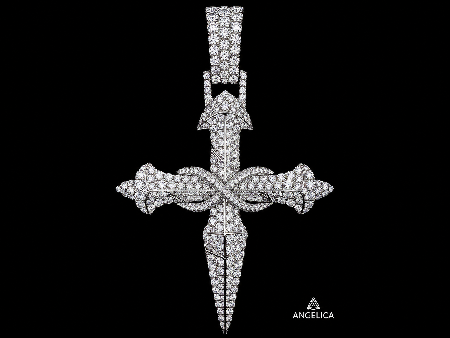 10K WHITE GOLD DIAMOND CROSS PENDANT Angelica Jewellers