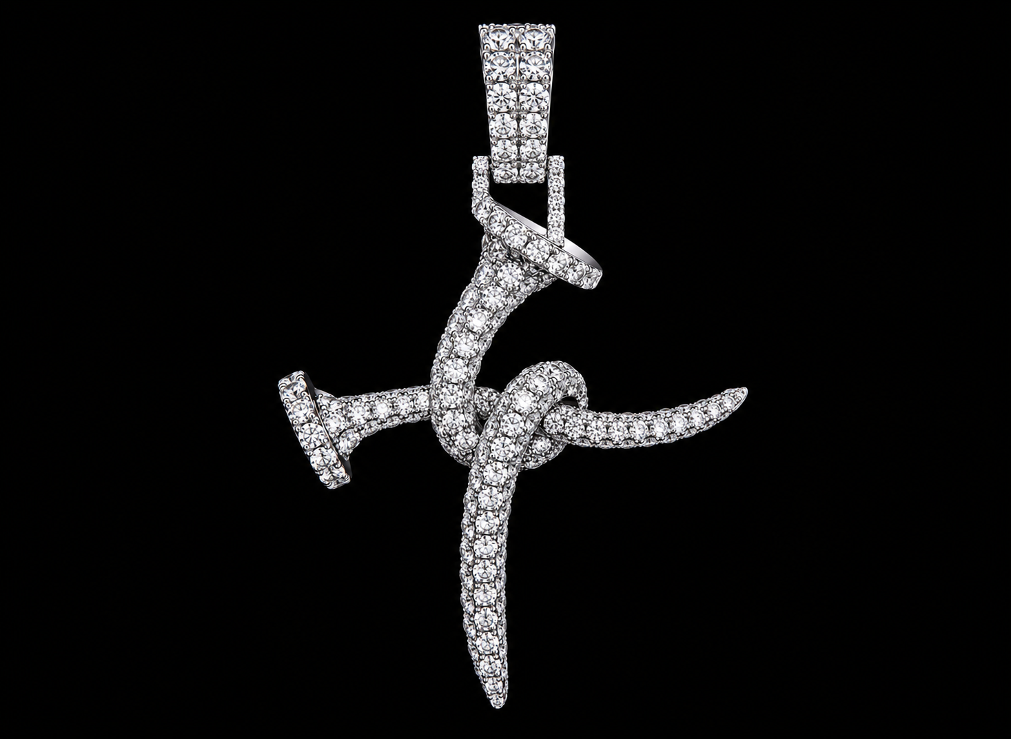 10K White Gold Signature Diamond Cross Pendant – 3.20 CT VVS F+ Angelica Jewellers