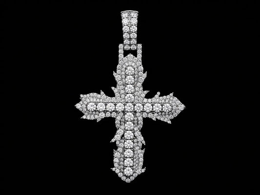 10K White Gold Signature Diamond Cross Pendant – 1.50 CT VVS F+ Angelica Jewellers