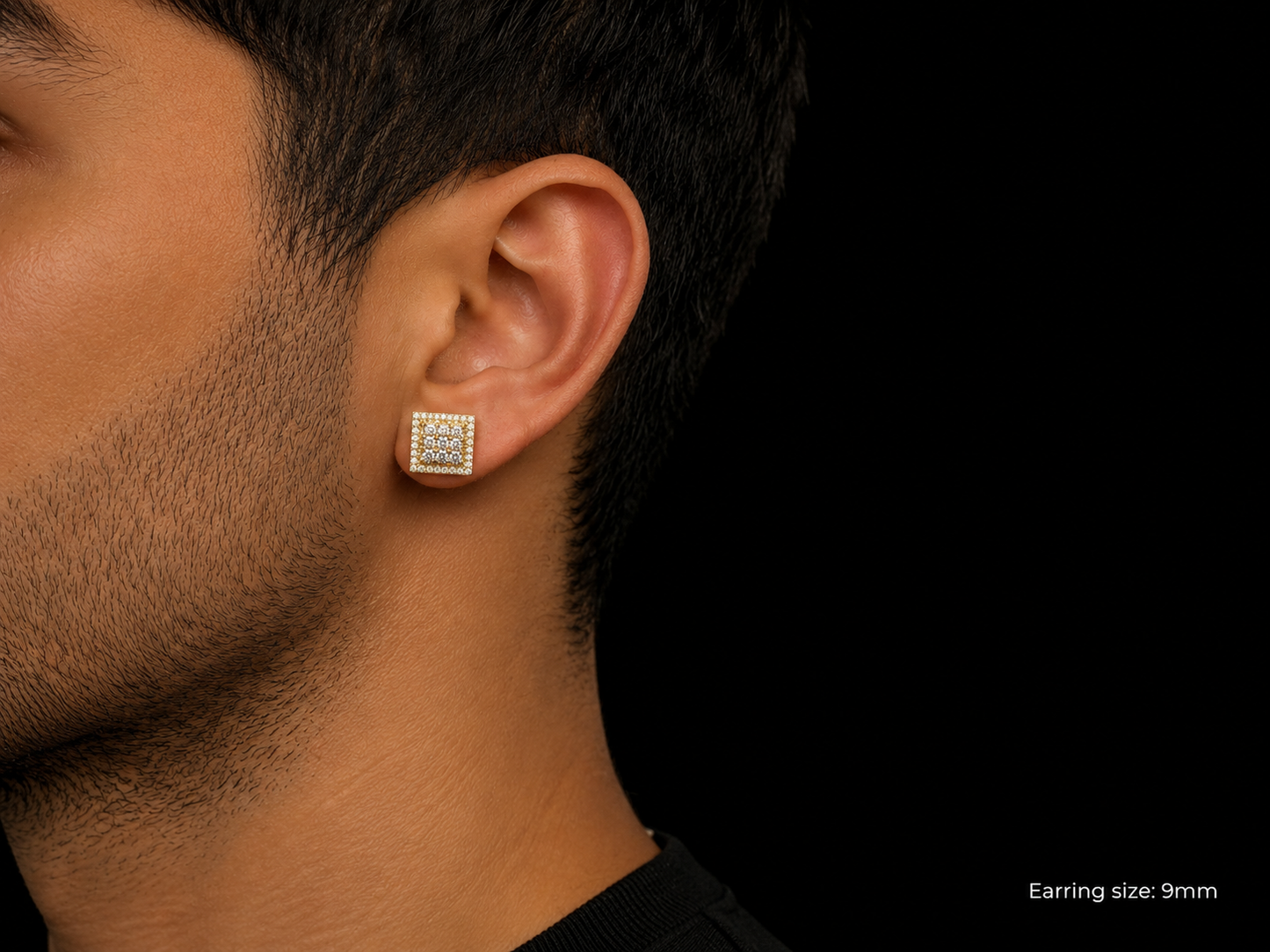 10K Yellow Gold Square Diamond Stud Earrings – 0.93 CT Angelica Jewellers